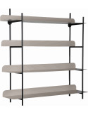 Étagère murale métal noir et gris 4 niveaux Reina
