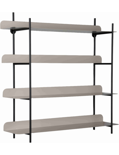 Étagère murale métal noir et gris 4 niveaux Reina