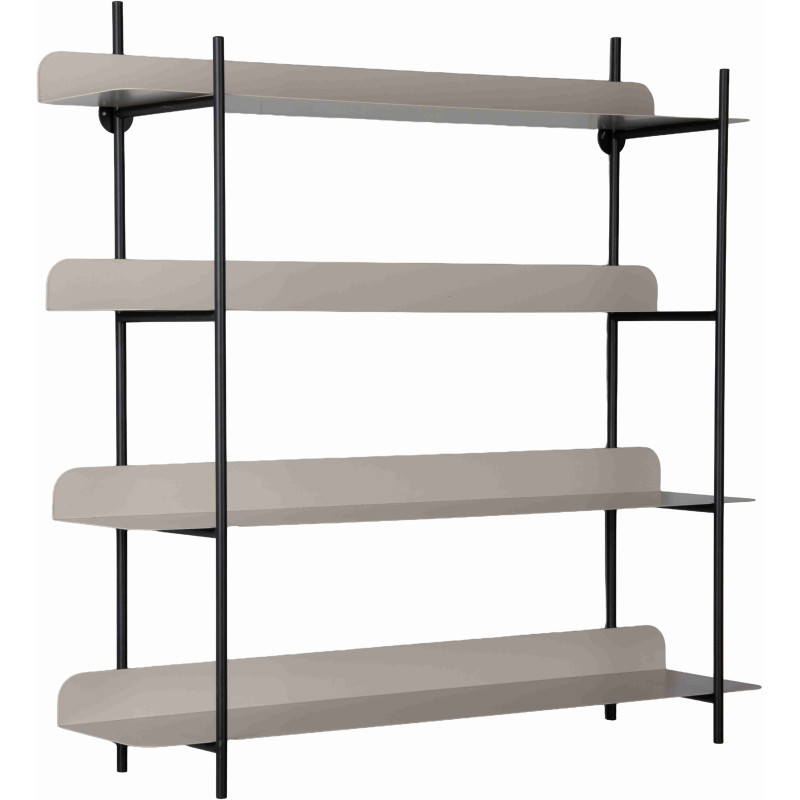 Étagère murale métal noir et gris 4...