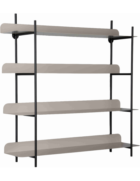 Étagère murale métal noir et gris 4 niveaux Reina