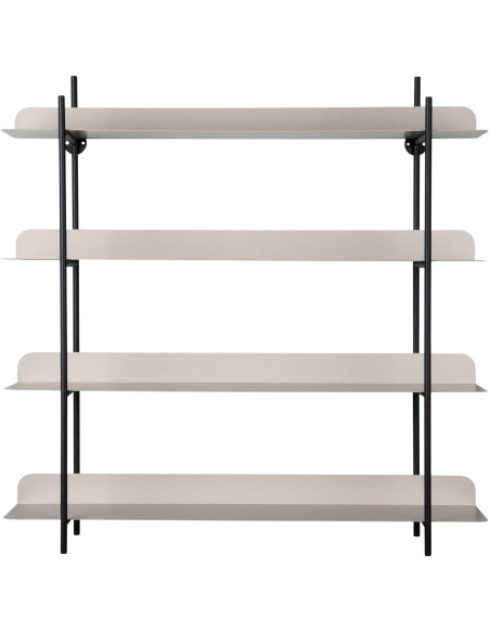 Étagère murale métal noir et gris 4 niveaux Reina