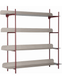 Étagère murale métal bordeaux et gris 4 niveaux Reina