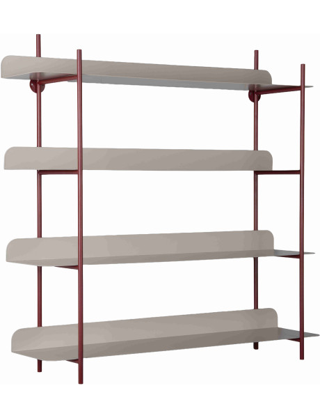 Étagère murale métal bordeaux et gris 4 niveaux Reina