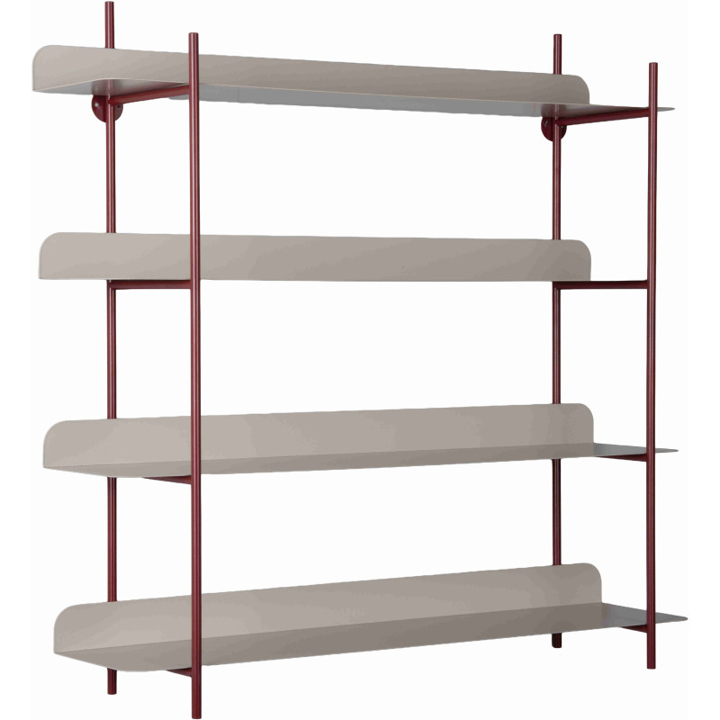 Étagère murale métal bordeaux et gris...