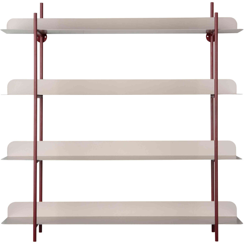 Étagère murale métal bordeaux et gris...