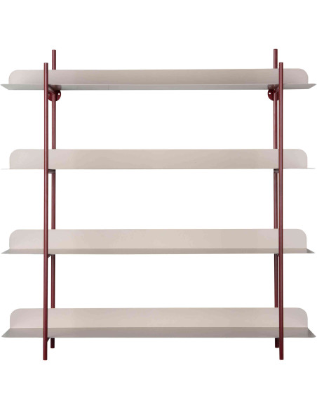 Étagère murale métal bordeaux et gris 4 niveaux Reina