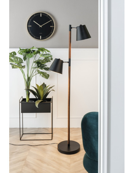 Lot de 2 cache-pots métal noir sur pied Essence