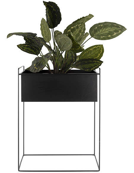 Lot de 2 cache-pots métal noir sur pied Essence