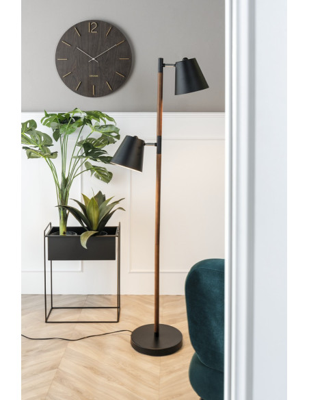Lot de 2 cache-pots métal noir sur pied Essence