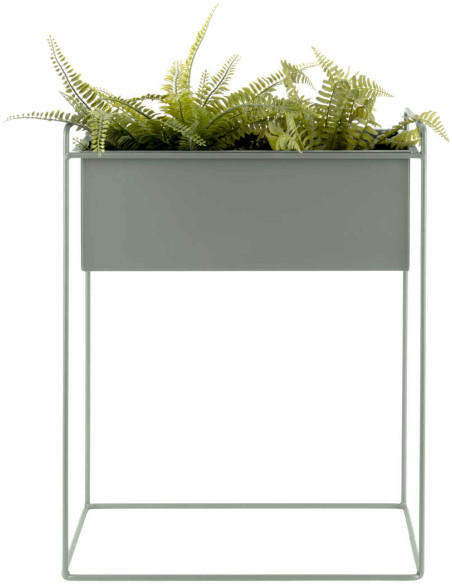 Lot de 2 cache-pots métal vert sur pied Essence