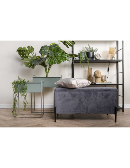 Lot de 2 cache-pots métal vert sur pied Essence