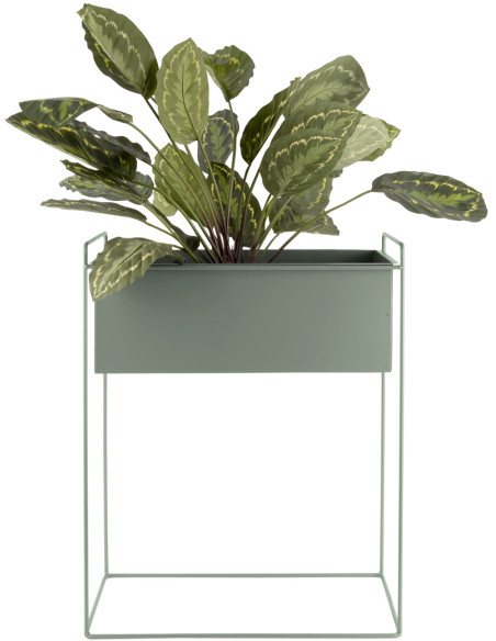 Lot de 2 cache-pots métal vert sur pied Essence