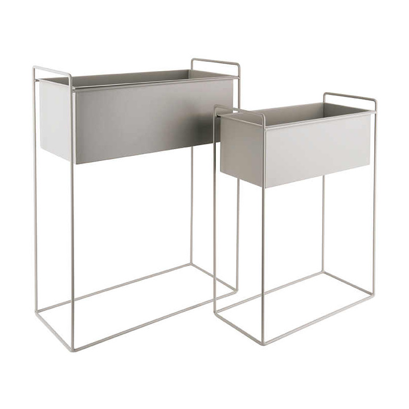 Lot de 2 cache-pots métal gris sur...