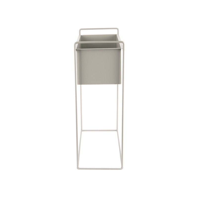 Lot de 2 cache-pots métal gris sur...