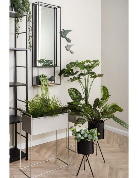 Lot de 2 cache-pots métal gris sur pied Essence