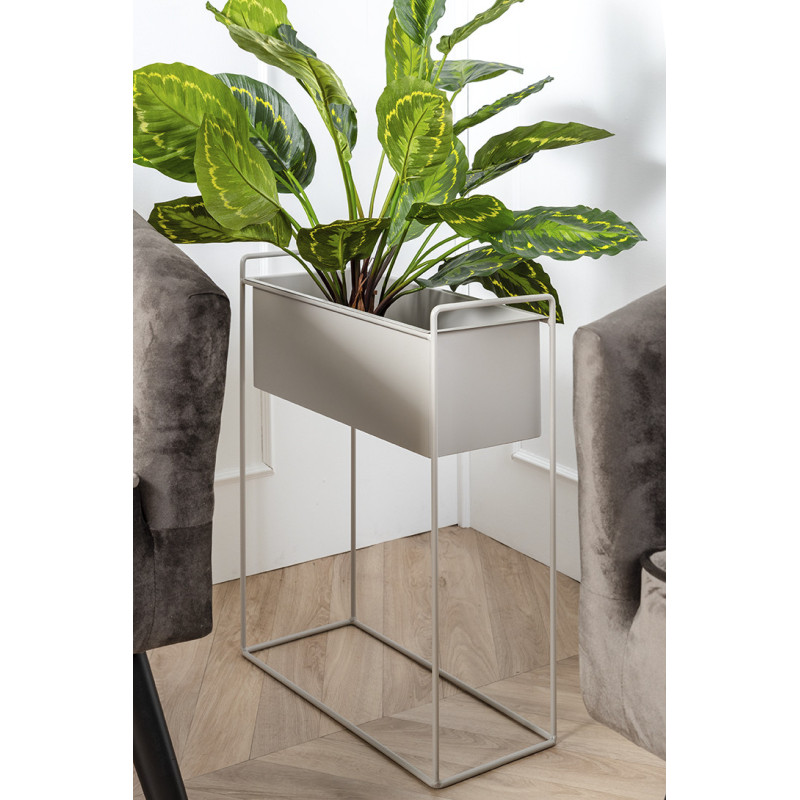 Lot de 2 cache-pots métal gris sur...