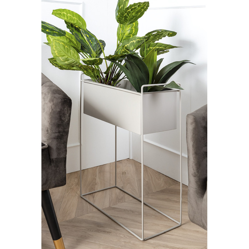 Lot de 2 cache-pots métal gris sur...
