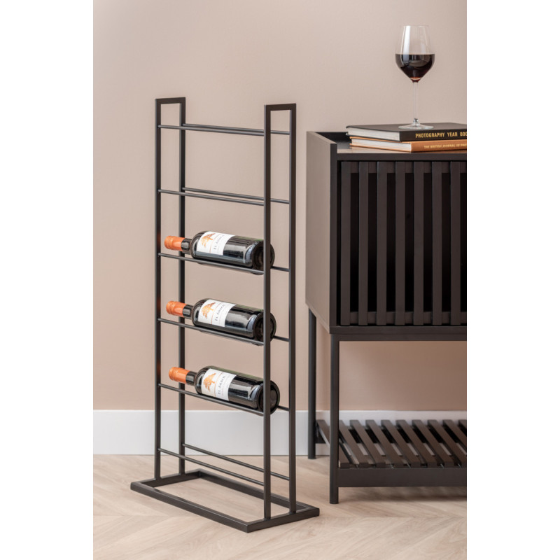 Casier à vin sur pied métal noir Single