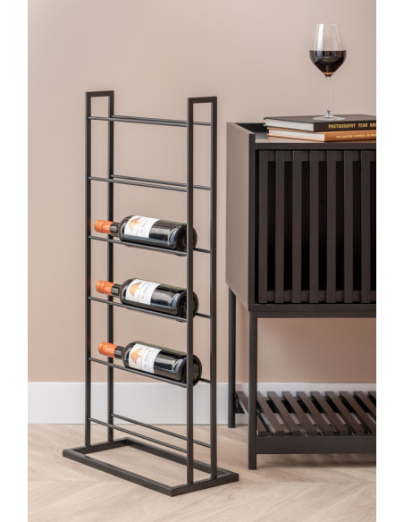Casier à vin sur pied métal noir Single