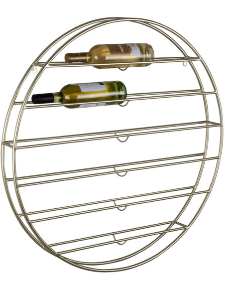 Casier à vin mural rond doré en fer 80 cm Redondo