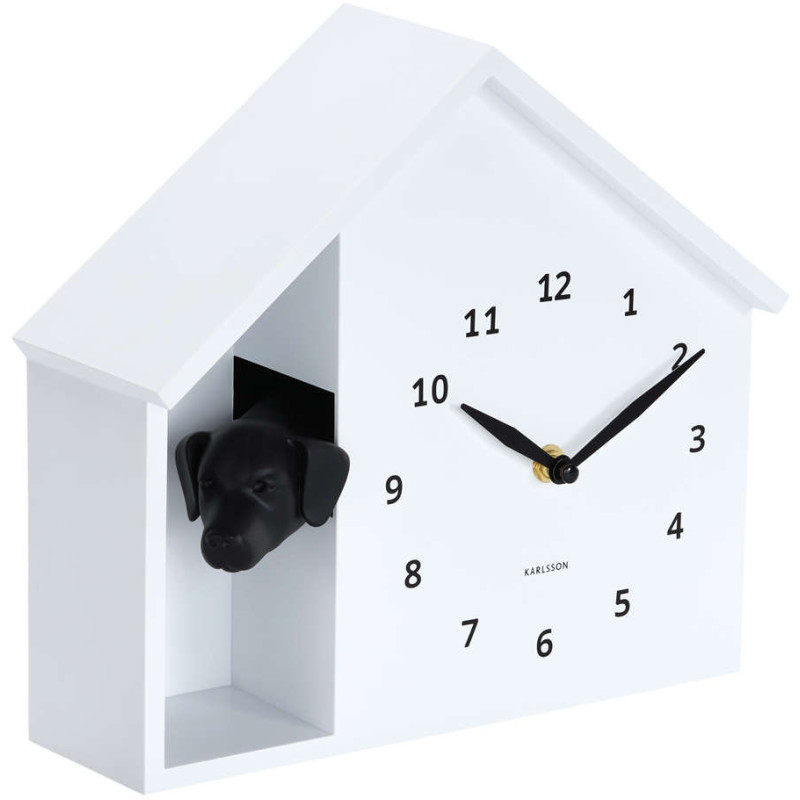 Horloge murale chien blanche en PS...