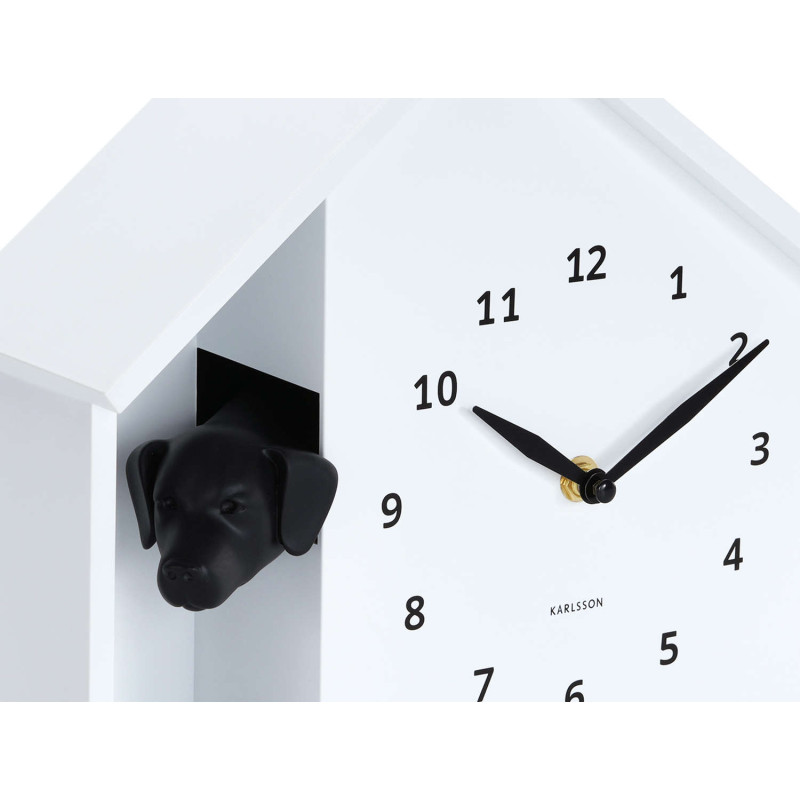 Horloge murale chien blanche en PS...
