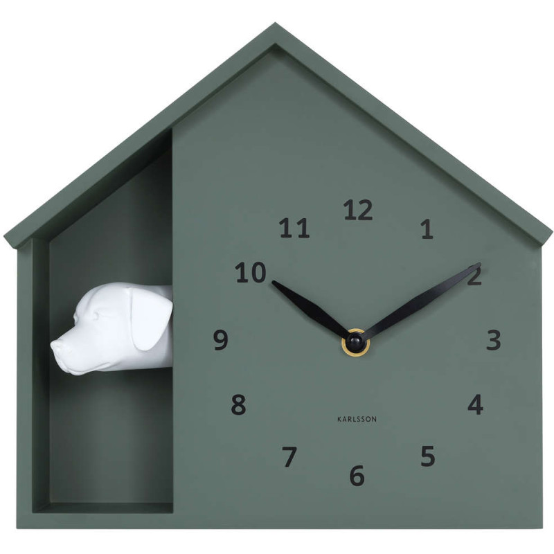Horloge murale chien verte...