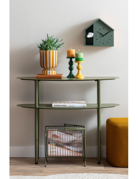 Horloge murale chien verte silencieuse Peeking Doggy