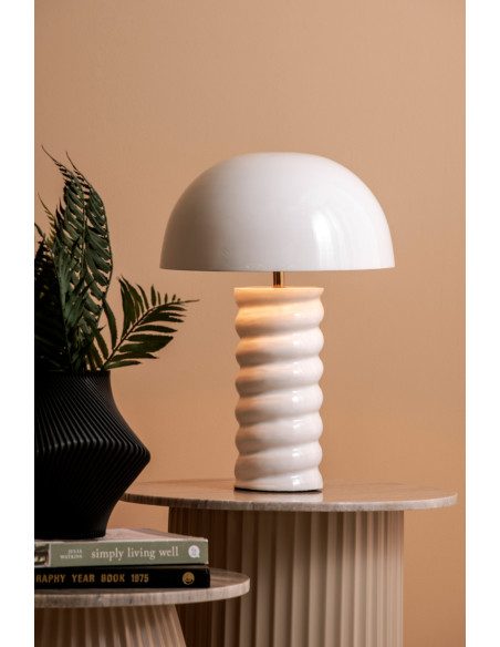 Lampe à poser blanche métal dôme 30x45 cm Gracio