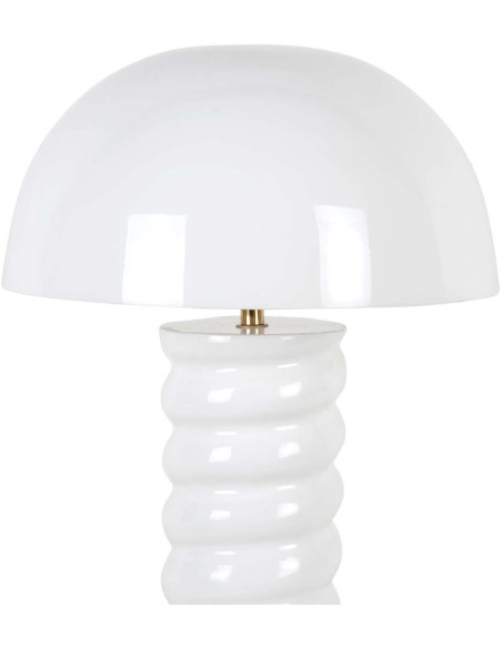 Lampe à poser blanche métal dôme 30x45 cm Gracio