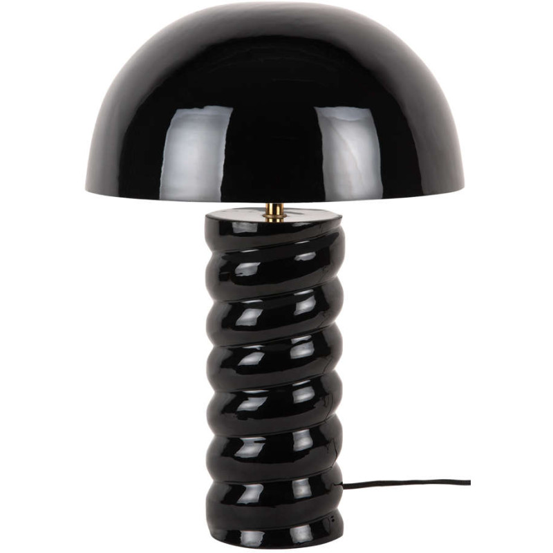 Lampe à poser champignon noire métal...