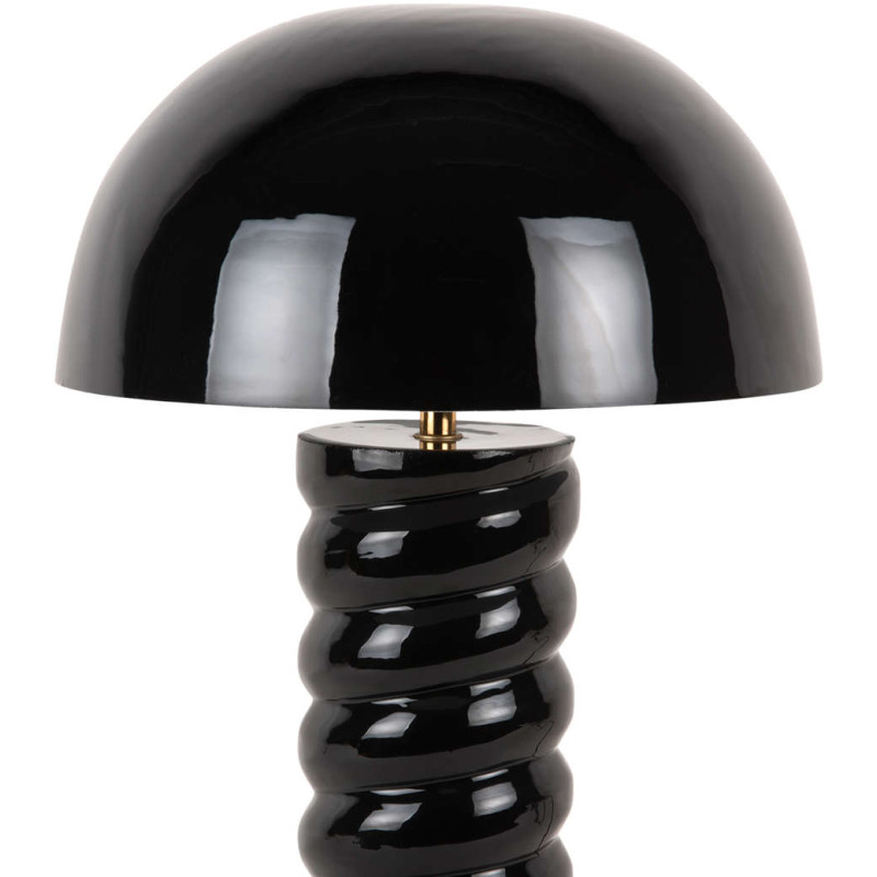 Lampe à poser champignon noire métal...