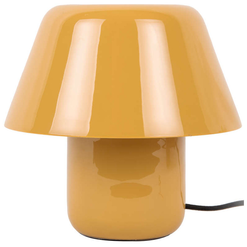 Lampe champignon jaune ocre métal Afan