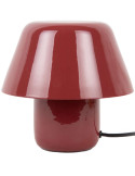 Lampe champignon rouge ocre métal Afan