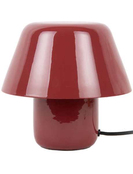 Lampe champignon rouge ocre métal Afan