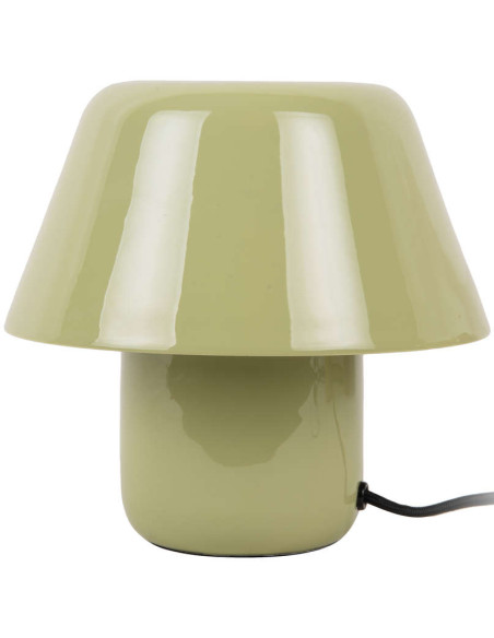 Lampe champignon métal vert thé 20 cm Afan