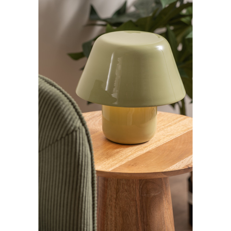 Lampe champignon métal vert thé 20 cm...