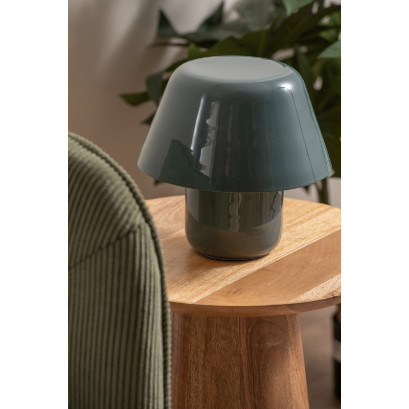 Lampe champignon métal bleu jean 20...