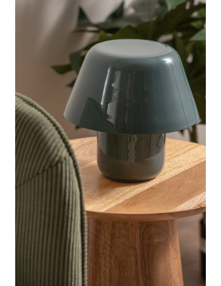 Lampe champignon métal bleu jean 20 cm Afan