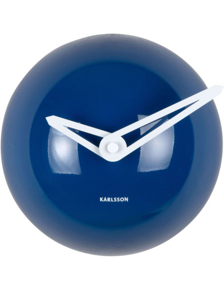 Horloge murale bleu cobalt métal silencieuse 15 cm Retro Cap