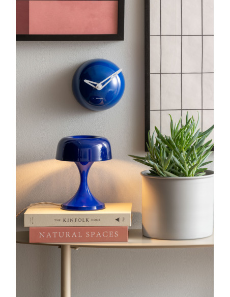 Horloge murale bleu cobalt métal silencieuse 15 cm Retro Cap