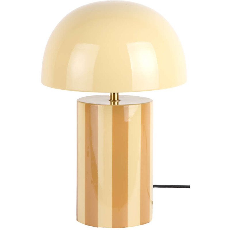 Lampe à poser jaune rayée en métal...