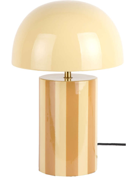 Lampe à poser jaune rayée en métal Rayado
