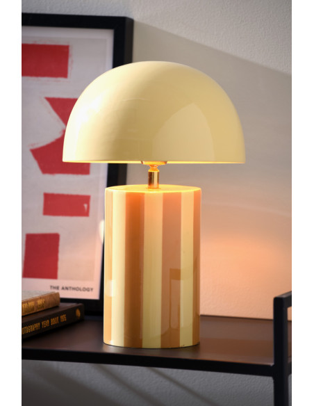 Lampe à poser jaune rayée en métal Rayado