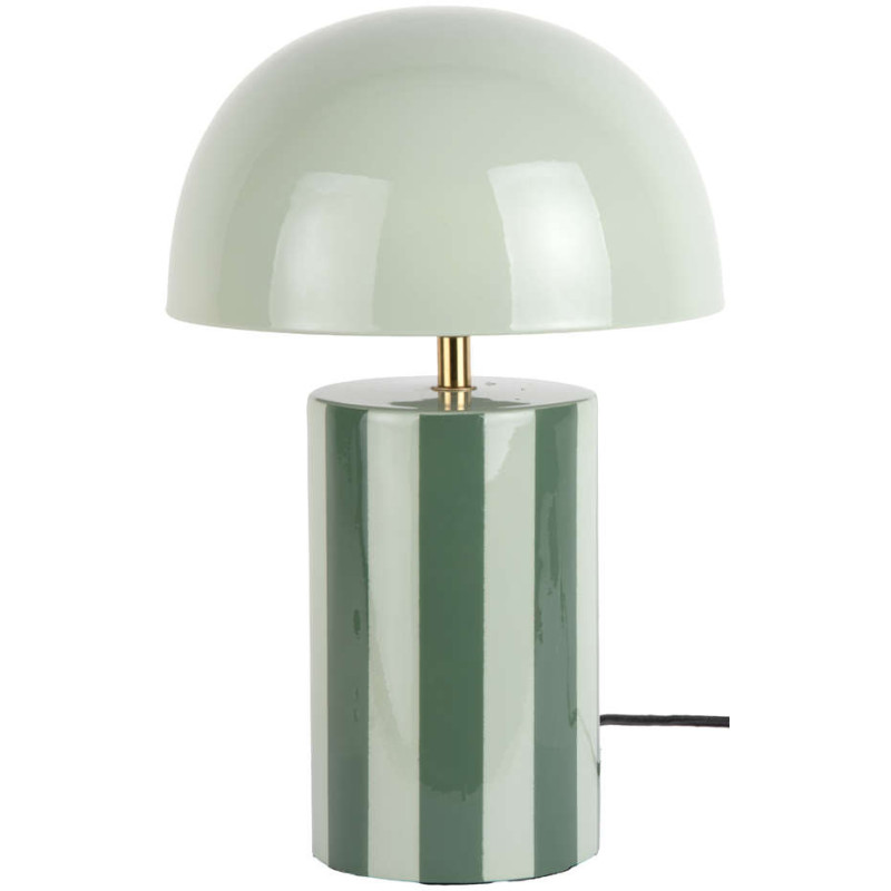 Lampe à poser verte rayée en métal...