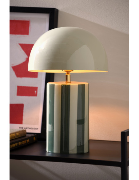 Lampe à poser verte rayée en métal Rayado