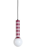 Suspension rayée mauve et lavande en métal 12x12x38 cm Rayado
