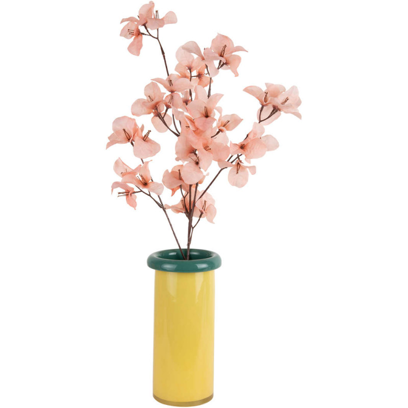 Vase en verre jaune et vert Ø12x23,5...