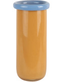 Vase en verre jaune mangue et bleu Ø14x30,5 cm Plegado