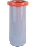 Vase en verre mauve et orange corail Ø14x30,5 cm Plegado